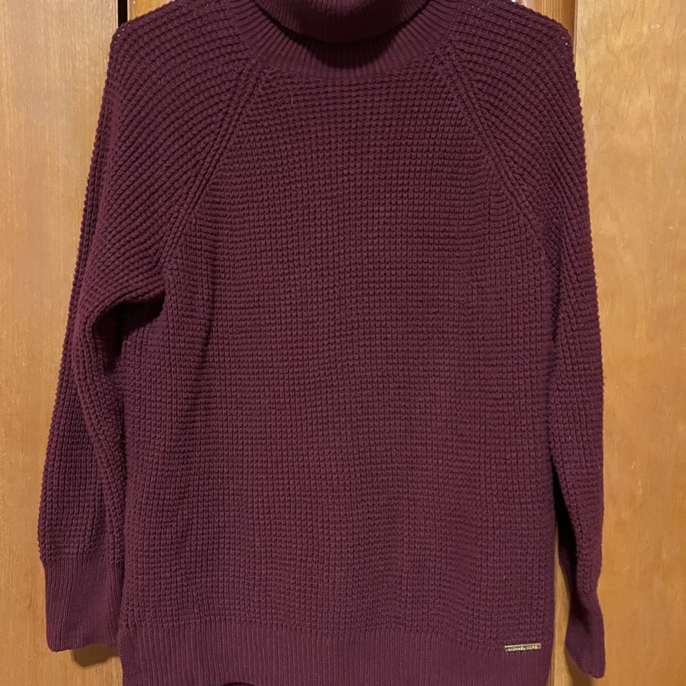 Women's Michael Kors Burgundy Knit Turtleneck Sweater